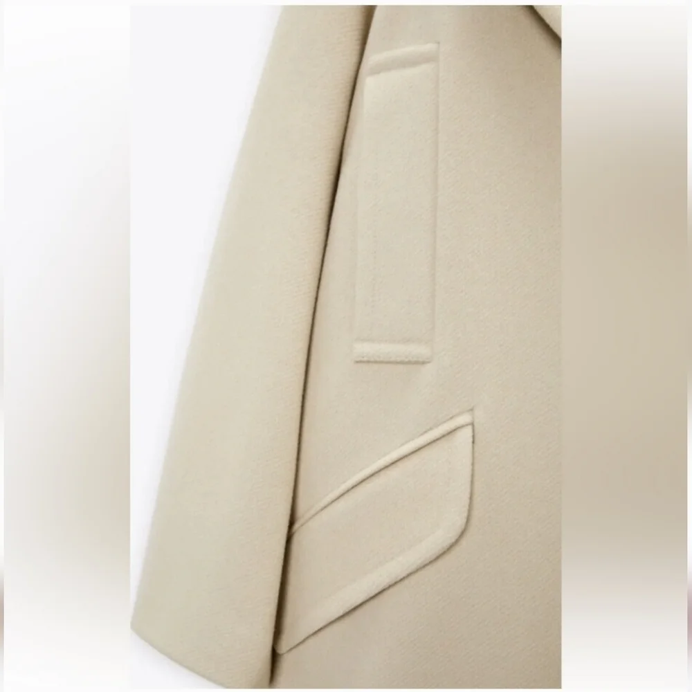 New ZARA Oversized Vanilla/Cream Coat NWT Small Ref 2675/241